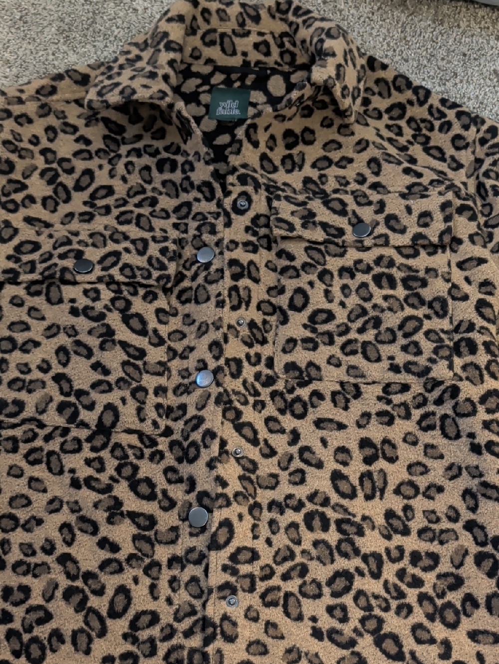 wild fable Black & Tan Leopard Shacket